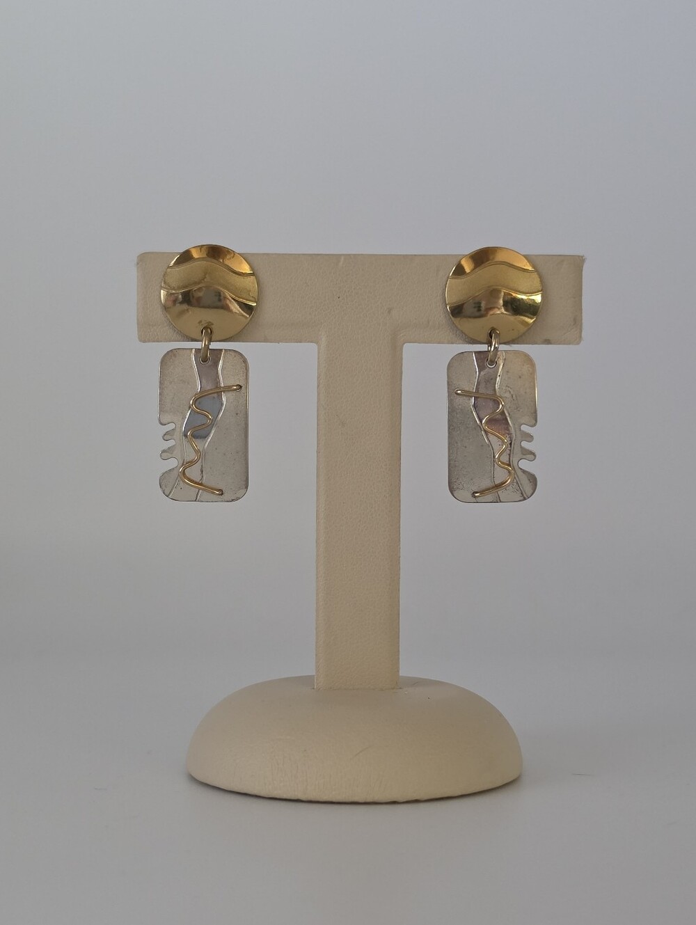 David Badman Abstract Sterling And Mixed Metal Earrings